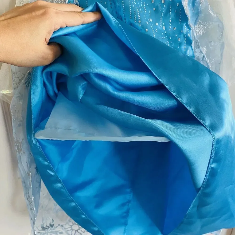 Disney Frozen Elsa Dress size S 4/6X Pretend Play Costume NEW - Picture 4 of 8